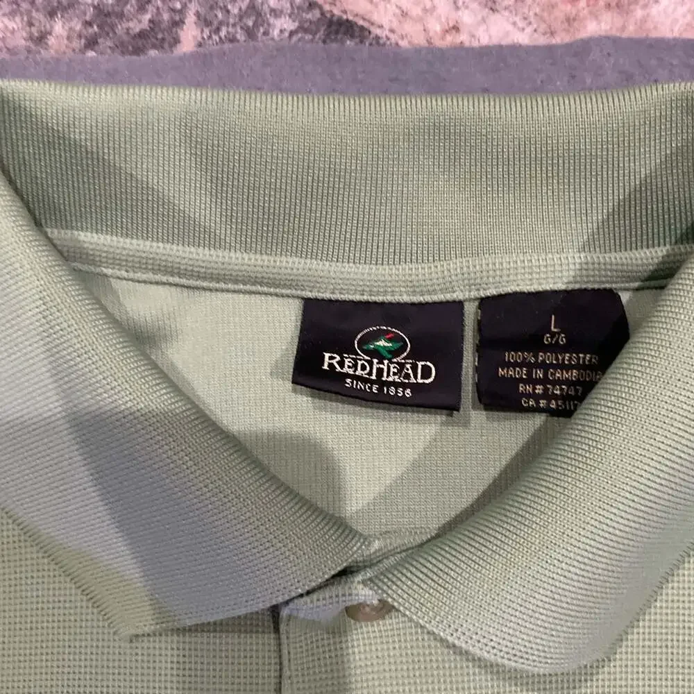 RedHead Since 1856 Men's Green Short Sleeve Polo Shirt Size L